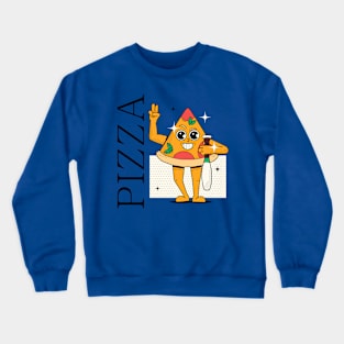 Hand Drawn Pizza Fun Crewneck Sweatshirt